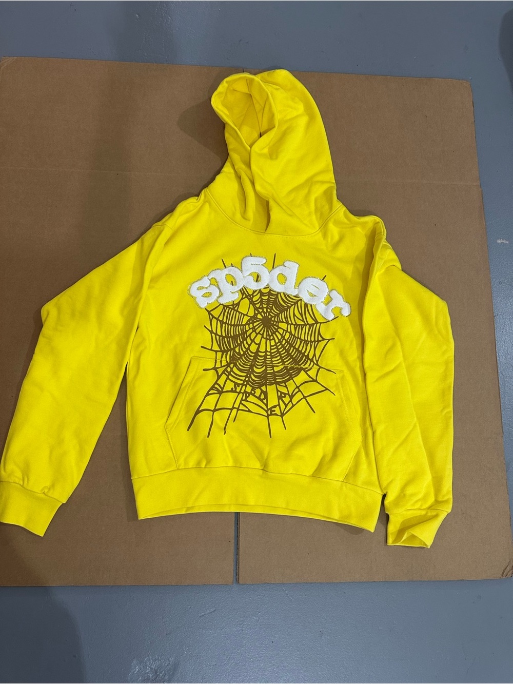 Spider Graphic Yellow Hoodie - Casual Pullover